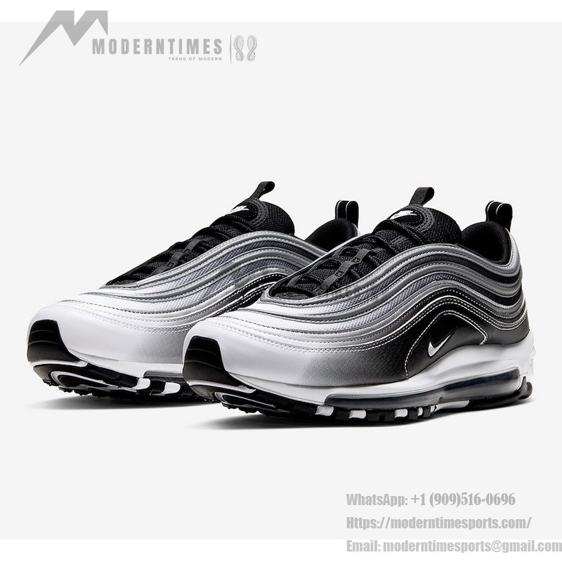 Nike Air Max 97 "Gradient Fade" 921826-016 - Gradient Black-to-White Sneakers Nike Air Max 97 Gradient Fade 921826-016 Black-to-White Gradient Sneakers with Air Cushioning