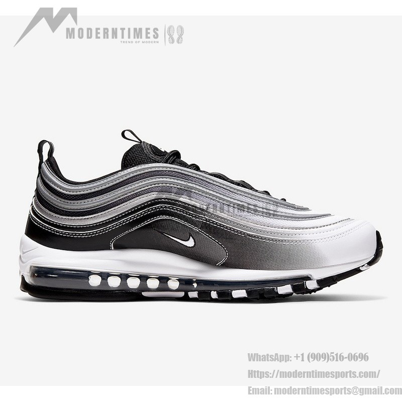 Nike Air Max 97 "Gradient Fade" 921826-016 - Gradient Black-to-White Sneakers Nike Air Max 97 Gradient Fade 921826-016 Black-to-White Gradient Sneakers with Air Cushioning