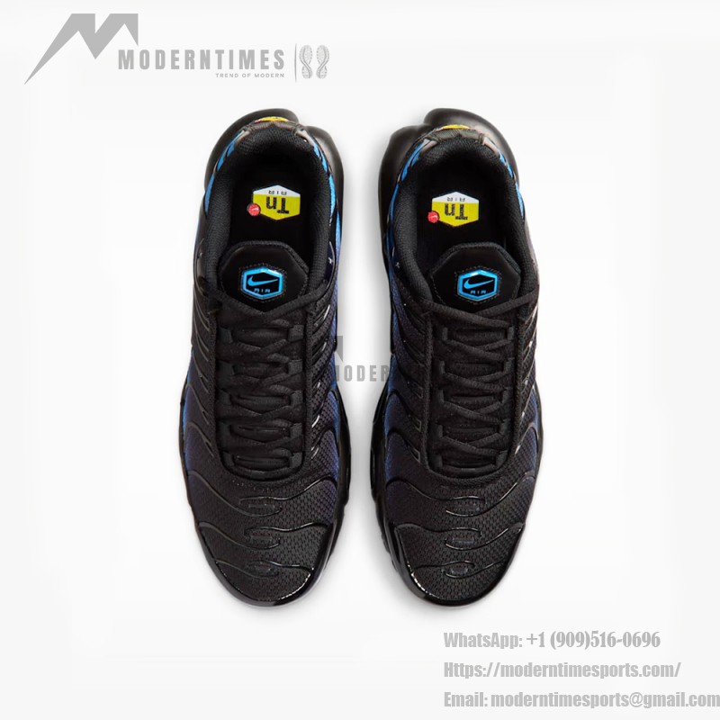 Nike Air Max Plus DM0032-041 Black Blue Crystal TN sneakers for reflective streetwear outfits