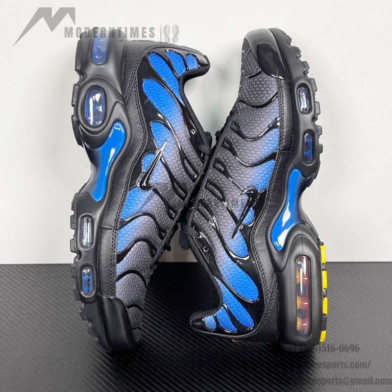 Nike Air Max Plus DM0032-041 Black Blue Crystal TN sneakers for reflective streetwear outfits