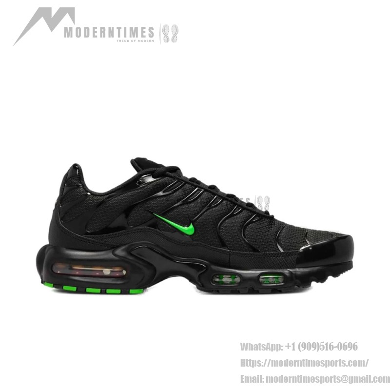 Nike Air Max Plus DM0032-024 Black Green Strike TN sneakers for neon techwear streetwear outfits