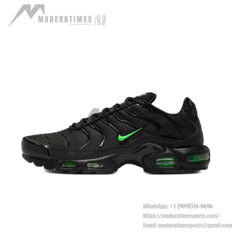 Nike Air Max Plus DM0032-024 Black Green Strike TN sneakers for neon techwear streetwear outfits