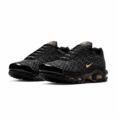 Nike Air Max Plus Black Honey IQ0287-010 TN Sneakers – Honeycomb Pattern Tuned Air Streetwear Shoes for Men