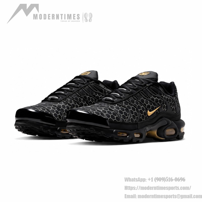 Nike Air Max Plus Black Honey IQ0287-010 TN sneakers with honeycomb pattern upper