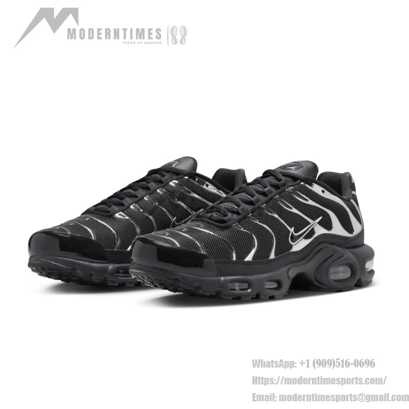 Nike Air Max Plus HJ9743-001 Black Metallic Silver TN sneakers for dark techwear outfits