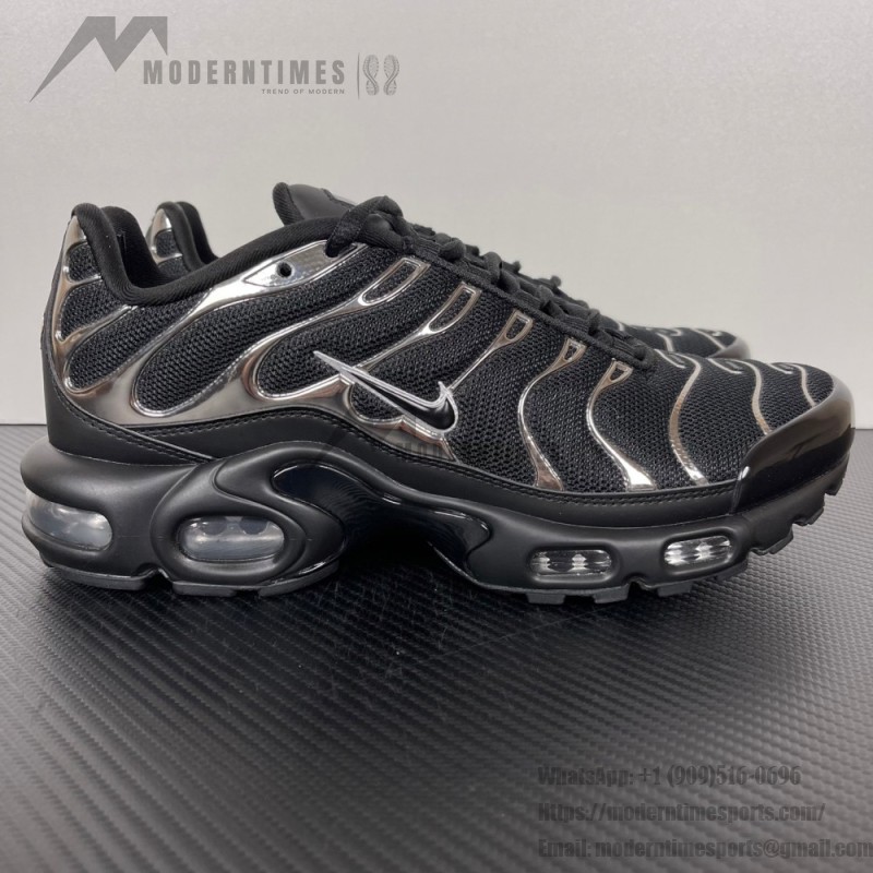 Nike Air Max Plus HJ9743-001 Black Metallic Silver TN sneakers for dark techwear outfits