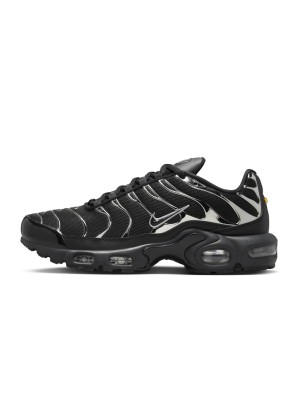 Nike Air Max Plus HJ9743-001 Black Metallic Silver TN Sneakers – Chrome Shadow Streetwear Shoes for Men