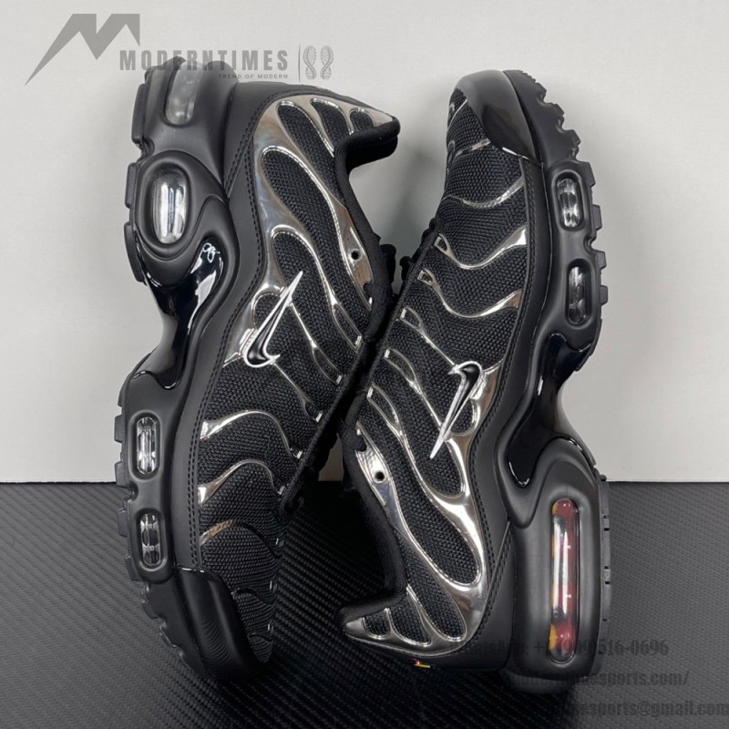 Nike Air Max Plus HJ9743-001 Black Metallic Silver TN sneakers for dark techwear outfits