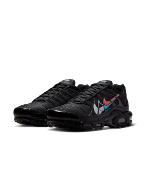 Nike Air Max Plus FJ4224-001 Black Multi Swoosh TN Sneakers – Layered Logo Streetwear Shoes for Men
