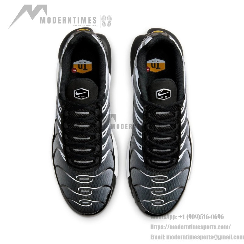 Nike Air Max Plus DM0032-003 Black White Gradient TN sneakers with monochrome streetwear styling