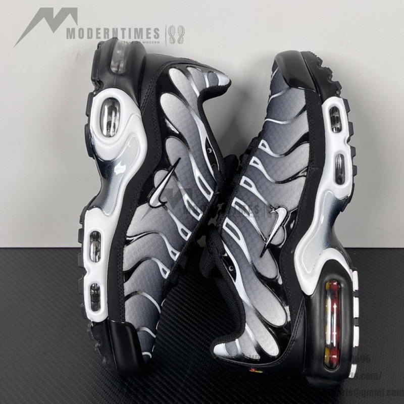 Nike Air Max Plus DM0032-003 Black White Gradient TN sneakers with monochrome streetwear styling