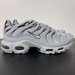 Nike Air Max Plus White Pure Platinum TN sneakers with monochrome streetwear design