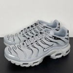 Nike Air Max Plus White Pure Platinum TN sneakers with monochrome streetwear design