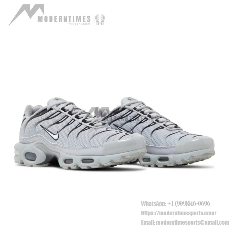 Nike Air Max Plus White Pure Platinum TN sneakers with monochrome streetwear design