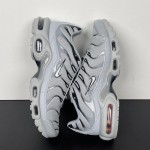 Nike Air Max Plus White Pure Platinum TN sneakers with monochrome streetwear design