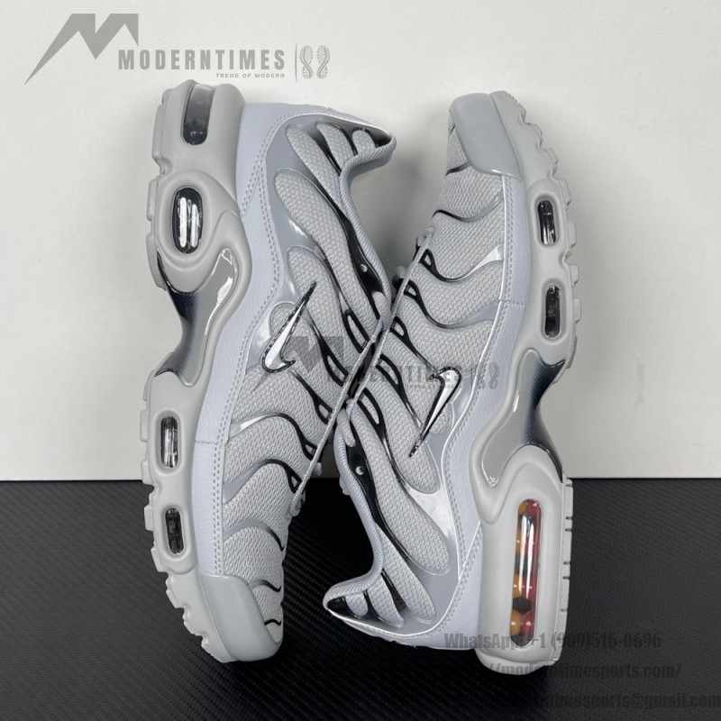 Nike Air Max Plus White Pure Platinum TN sneakers with monochrome streetwear design