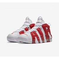 ナイキ エア モア アップテンポ ホワイト バーシティレッド クラシック バスケットボール スニーカー 414962-100