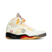 Air Jordan 5 Retro DH8565-100 - Off-White Sail-Sneaker mit roten Akzenten & reflektierender Zunge Air Jordan 5 Retro DH8565-100 - Off-White Sail-Sneaker mit roten Akzenten & reflektierender Zunge