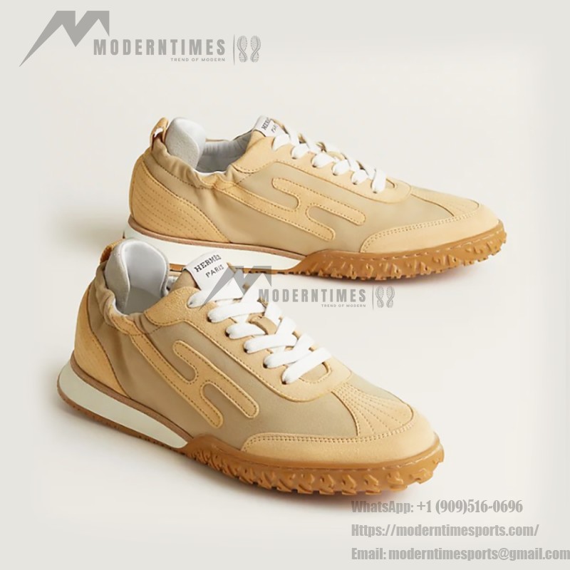 Hermes Jet sneakers women yellow Jaune Calisson Jaune Malawi side view