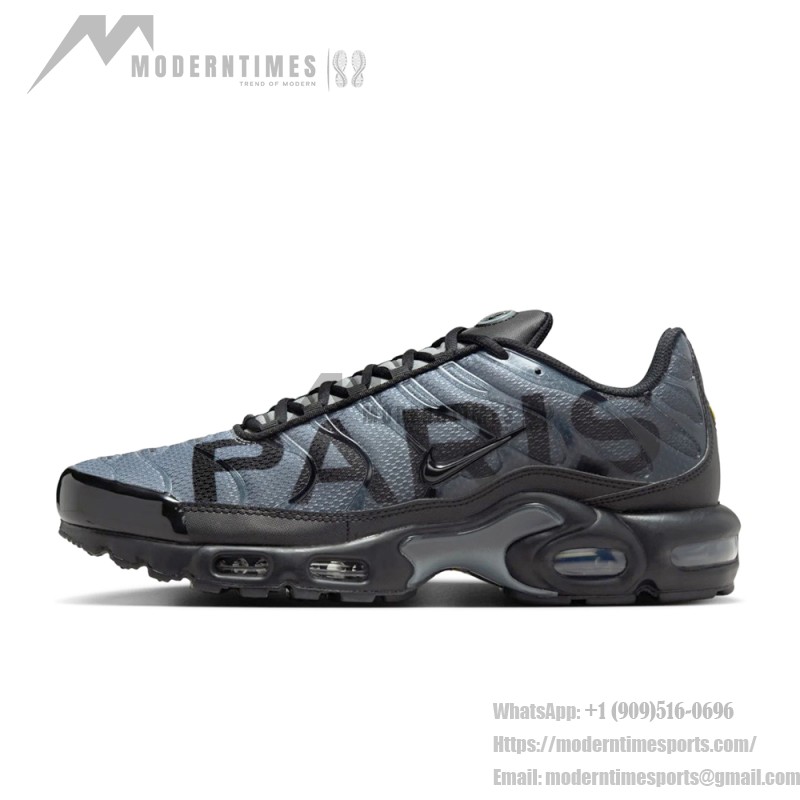 PSG x Nike Air Max Plus IB2253-001 Paris Techwear TN sneakers for football streetwear outfits