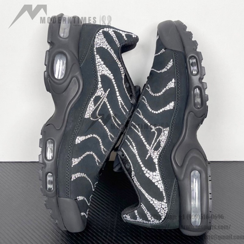 Swarovski x Nike Air Max Plus Moonlight Black Crystal FZ4237-001 reflective TN sneakers for streetwear outfits