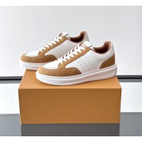 Louis Vuitton Style Low-Top Leather Sneakers for Men – Premium White Shoes with Suede Trim | Luxury Casual Fashion 2025