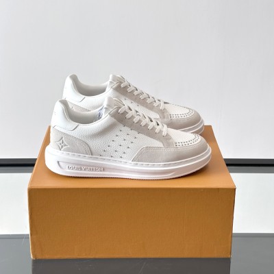 Louis Vuitton Trainer 2.0 White Leather Casual Sneakers | Elegant Unisex Footwear