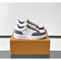 Louis Vuitton Trainer 2.0 White & Grey Leather Casual Sneakers | Stylish Unisex Footwear