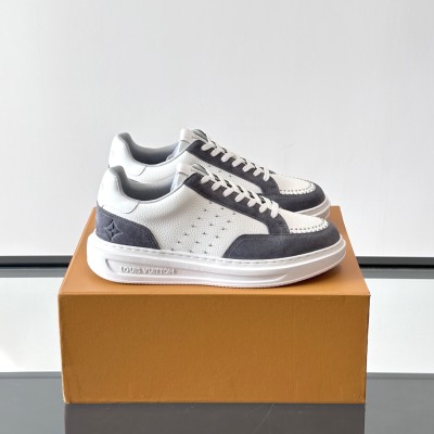 Louis Vuitton Trainer 2.0 White & Grey Leather Casual Sneakers | Stylish Unisex Footwear