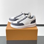 Louis Vuitton Trainer 2.0 White Grey Sneakers Louis Vuitton Trainer 2.0 White and Grey Leather Sneakers Front View