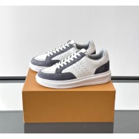Louis Vuitton Trainer 2.0 White & Grey Leather Casual Sneakers | Stylish Unisex Footwear