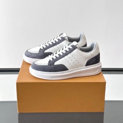 Louis Vuitton Trainer 2.0 White & Grey Leather Casual Sneakers | Stylish Unisex Footwear