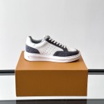 Louis Vuitton Trainer 2.0 White Grey Sneakers Louis Vuitton Trainer 2.0 White and Grey Leather Sneakers Front View