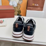 Loro Piana FAM1718-F6II Beige Leather Sneakers Loro Piana FAM1718-F6II Beige Sneakers Front View with Brown Detailing