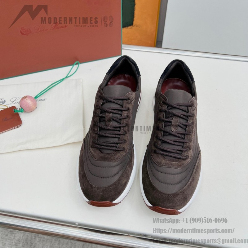 Loro Piana Week End Walk Sneker FAP9780-H0VL Brown Leather Sneakers Loro Piana Week End Walk Sneker FAP9780-H0VL Brown Leather Sneakers Front View
