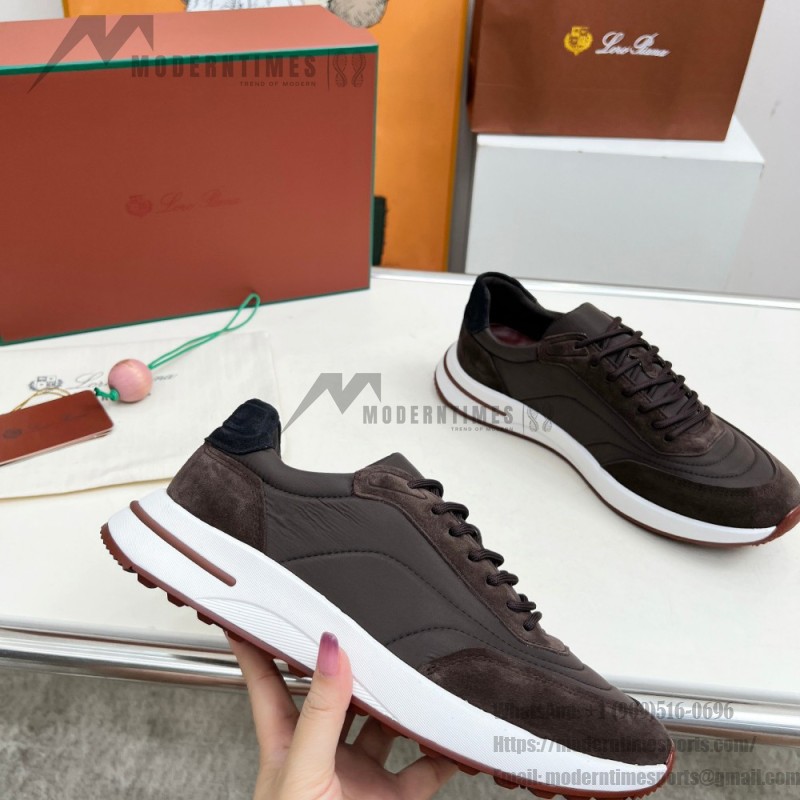 Loro Piana Week End Walk Sneker FAP9780-H0VL Brown Leather Sneakers Loro Piana Week End Walk Sneker FAP9780-H0VL Brown Leather Sneakers Front View