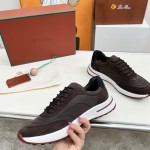 Loro Piana Week End Walk Sneker FAP9780-H0VL Brown Leather Sneakers Loro Piana Week End Walk Sneker FAP9780-H0VL Brown Leather Sneakers Front View