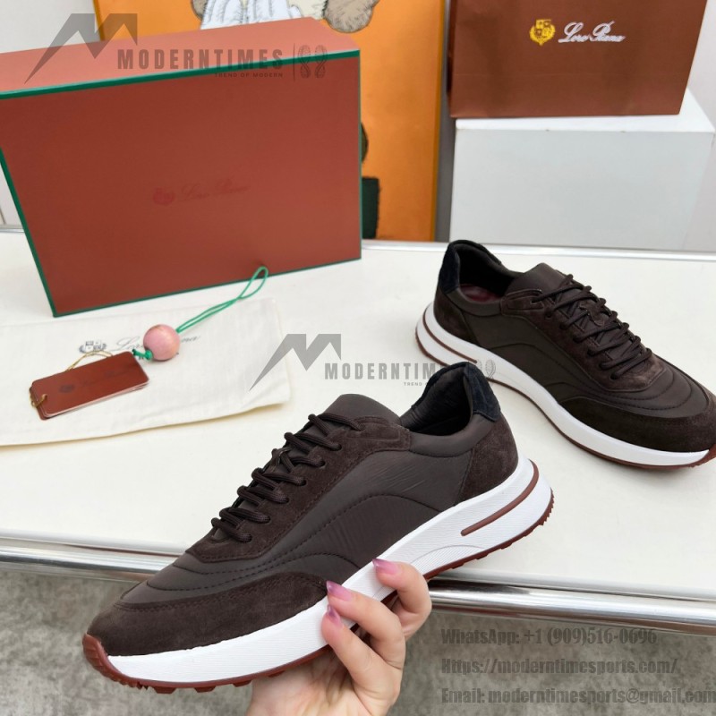 Loro Piana Week End Walk Sneker FAP9780-H0VL Brown Leather Sneakers Loro Piana Week End Walk Sneker FAP9780-H0VL Brown Leather Sneakers Front View
