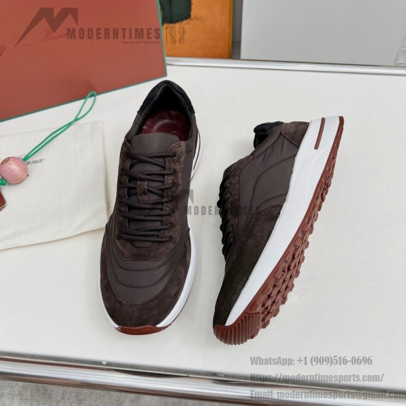 Loro Piana Week End Walk Sneker FAP9780-H0VL Brown Leather Sneakers Loro Piana Week End Walk Sneker FAP9780-H0VL Brown Leather Sneakers Front View