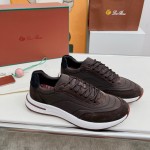 Loro Piana Week End Walk Sneker FAP9780-H0VL Brown Leather Sneakers Loro Piana Week End Walk Sneker FAP9780-H0VL Brown Leather Sneakers Front View