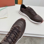 Loro Piana Week End Walk Sneker FAP9780-H0VL Brown Leather Sneakers Loro Piana Week End Walk Sneker FAP9780-H0VL Brown Leather Sneakers Front View