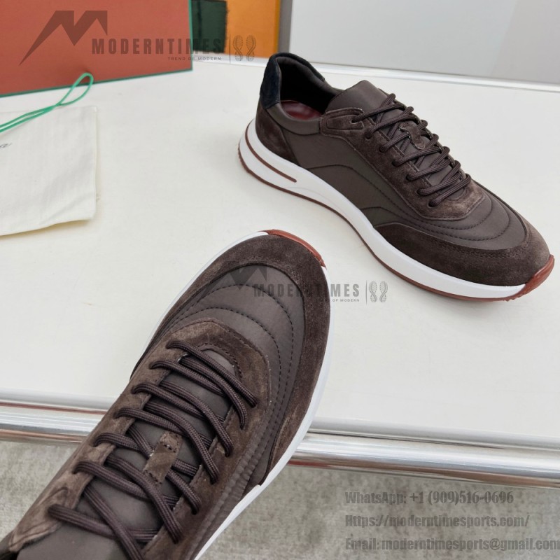 Loro Piana Week End Walk Sneker FAP9780-H0VL Brown Leather Sneakers Loro Piana Week End Walk Sneker FAP9780-H0VL Brown Leather Sneakers Front View