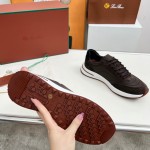 Loro Piana Week End Walk Sneker FAP9780-H0VL Brown Leather Sneakers Loro Piana Week End Walk Sneker FAP9780-H0VL Brown Leather Sneakers Front View