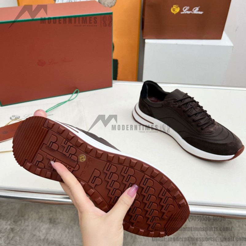 Loro Piana Week End Walk Sneker FAP9780-H0VL Brown Leather Sneakers Loro Piana Week End Walk Sneker FAP9780-H0VL Brown Leather Sneakers Front View