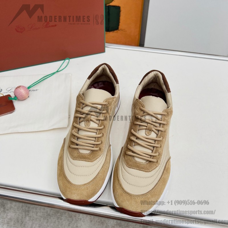 Loro Piana Week End Walk Sneker FAP9780-H785 Beige Leather Sneakers Front View