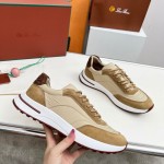Loro Piana Week End Walk Sneker FAP9780-H785 Beige Leather Sneakers Front View