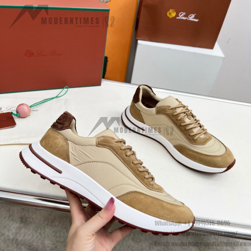 Loro Piana Week End Walk Sneker FAP9780-H785 Beige Leather Sneakers Front View