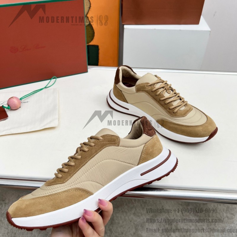 Loro Piana Week End Walk Sneker FAP9780-H785 Beige Leather Sneakers Front View