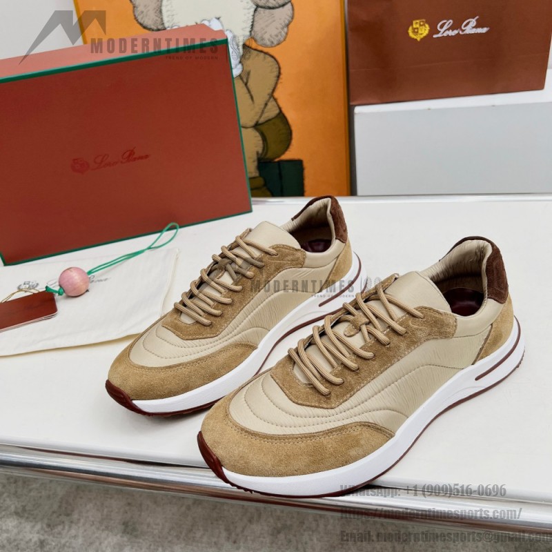 Loro Piana Week End Walk Sneker FAP9780-H785 Beige Leather Sneakers Front View