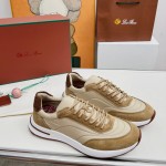 Loro Piana Week End Walk Sneker FAP9780-H785 Beige Leather Sneakers Front View